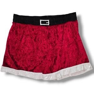 Max Deco men's red velvety novelty Santa boxers shorts - large